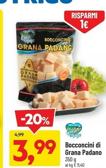 DPiù Cuor di malga bocconcini di grana padano offerta
