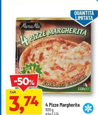 DPiù 4 pizze margherita 1120 g offerta