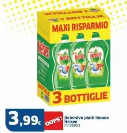 Sigma Detersivo piatti limone Nelsen ml 850x3 offerta