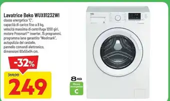 DPiù Wux81232wi lavatrice caricamento frontale 8 kg 1200 giri/min bianco offerta