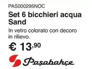 Set bicchieri pasabahce sand colorati in vetro, 6 pezzi