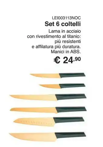 Kasanova Set 6 coltelli offerta