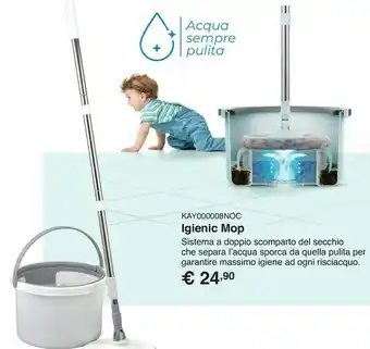 Igienic mop estensibile con doppio serbatoio