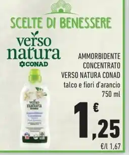 Conad Margherita AMMORBIDENTE CONCENTRATO VERSO NATURA CONAD talco e fiori d'arancio 750 ml offerta
