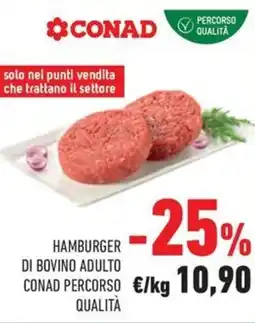 Conad Margherita HAMBURGER DI BOVINO ADULTO CONAD PERCORSO QUALITÀ offerta