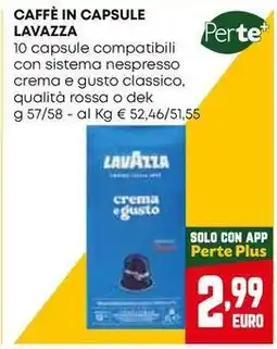 Pam CAFFÈ IN CAPSULE LAVAZZA offerta