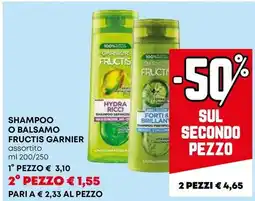 Pam SHAMPOO O BALSAMO FRUCTIS GARNIER assortito offerta
