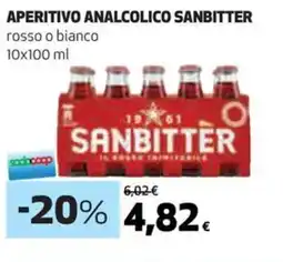 Coop APERITIVO ANALCOLICO SANBITTER rosso o bianco 10x100 ml offerta