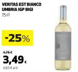 Coop VERITAS EST BIANCO UMBRIA IGP BIGI 75 cl offerta