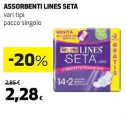 Coop ASSORBENTI LINES SETA vari tipi pacco singolo offerta
