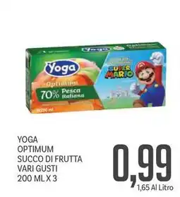 Supermercati Piccolo YOGA OPTIMUM SUCCO DI FRUTTA VARI GUSTI 200 ML X 3 offerta