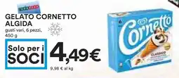 Coop Superstore GELATO CORNETTO ALGIDA gusti vari, 6 pezzi, 450 g offerta