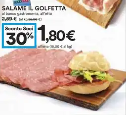 Coop Superstore SALAME IL GOLFETTA offerta
