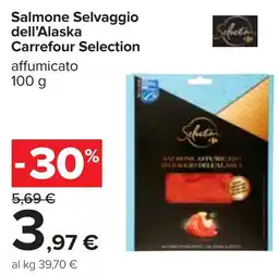 Carrefour Salmone Selvaggio dell'Alaska Carrefour Selection affumicato 100 g offerta