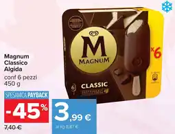 Carrefour Magnum Classico Algida conf 6 pezzi 450 g offerta