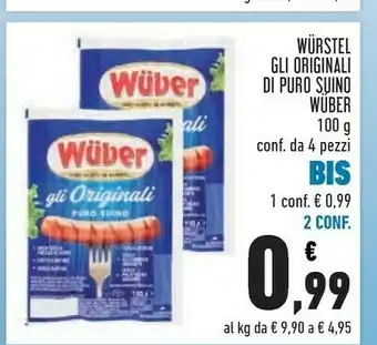 Conad City Wurstel gli originali di puro offerta