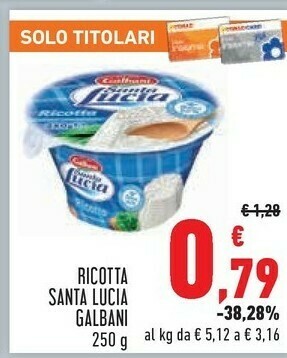 Conad City Ricotta santa lucia 250 g(ml) offerta