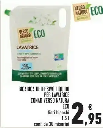 Conad City Conad ricarica detersivo liquido per lavatrice verso natura eco offerta