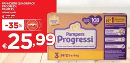 Bennet PANNOLINI QUADRIPACK PROGRESSI PAMPERS misure varie offerta