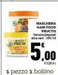 Conad City Maschera hair food fructis banona/ papaya/ aloe vera offerta