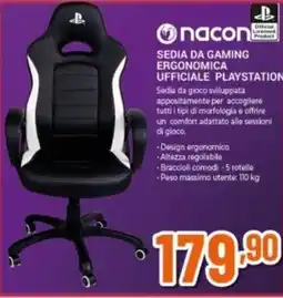 Expert nacon SEDIA DA GAMING ERGONOMICA UFFICIALE PLAYSTATION offerta