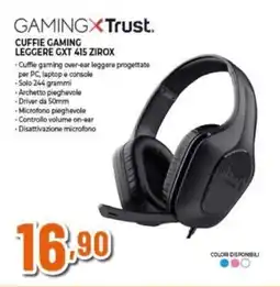 Expert GAMINGXTrust. CUFFIE GAMING LEGGERE GXT 415 ZIROX offerta