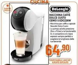 Expert DeLonghi MACCHINA CAFFÈ DOLCE GUSTO GENIO S EDG226W offerta