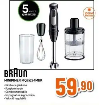 Expert BRAUN MINIPIMER MQ55254MBK offerta