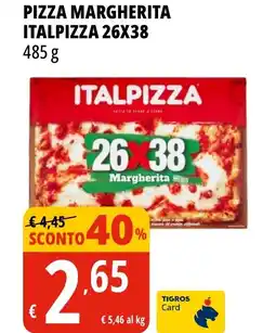 Tigros PIZZA MARGHERITA ITALPIZZA 26X38 485 g offerta