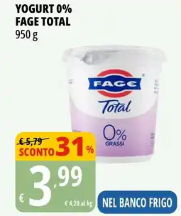 Tigros YOGURT 0% FAGE TOTAL 950 g offerta