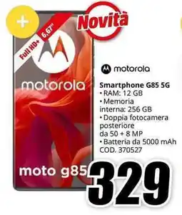 MediaWorld motorola Smartphone G85 5G offerta