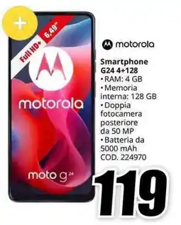 MediaWorld motorola Smartphone G24 4+128 offerta