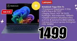 MediaWorld Lenovo Notebook Yoga Slim 7x offerta