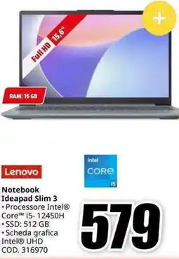 MediaWorld Lenovo Notebook Ideapad Slim 3 offerta