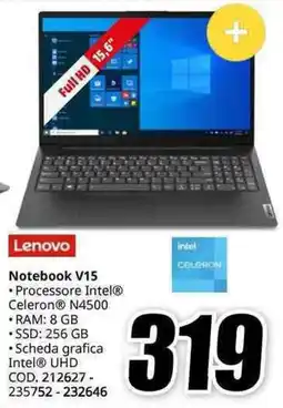 MediaWorld Lenovo Notebook V15 offerta