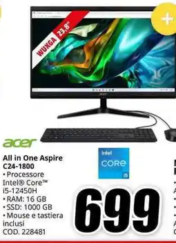 MediaWorld acer All in One Aspire C24-1800 offerta