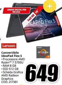 MediaWorld Lenovo Convertibile IdeaPad Flex 5 offerta