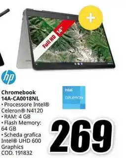 MediaWorld hp Chromebook 14A-CA0018NL offerta