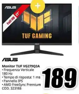 MediaWorld ASUS Monitor TUF VG279Q3A offerta