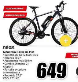 MediaWorld nilox Mountain E-Bike X6 Plus offerta