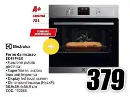 MediaWorld Electrolux Forno da incasso EOF4P46X offerta