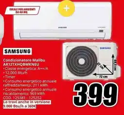 MediaWorld SAMSUNG Condizionatore Malibu AR12TXHQBWKNEU offerta