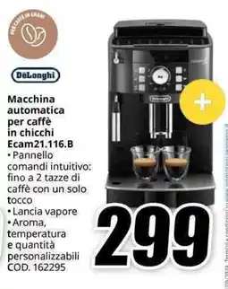 MediaWorld DeLonghi Macchina automatica per caffè in chicchi Ecam21.116.B offerta