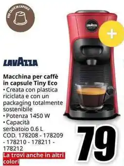 MediaWorld LAVAZZA Macchina per caffè in capsule Tiny Eco offerta