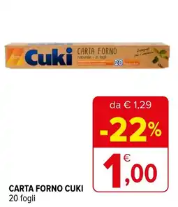 Iperal CARTA FORNO CUKI 20 fogli offerta