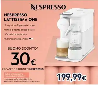 Unieuro NESPRESSO LATTISSIMA ONE offerta