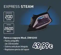 Unieuro EXPRESS STEAM Ferro a vapore Mod. DW4345 offerta
