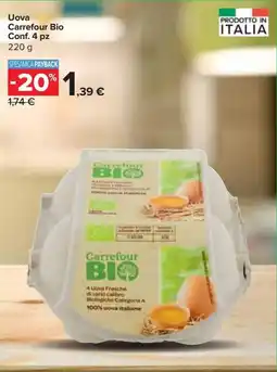 Uova Carrefour Bio Conf. 4 pz 220 g