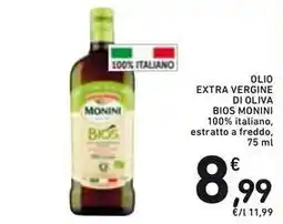 Spazio Conad OLIO EXTRA VERGINE DI OLIVA BIOS MONINI 100% italiano, estratto a freddo offerta