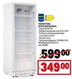 Metro FRIGOVETRINA METRO PROFESSIONAL Capacità 347 litri offerta